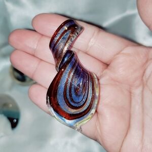 Artistic Glass Pendant with Swirl Design